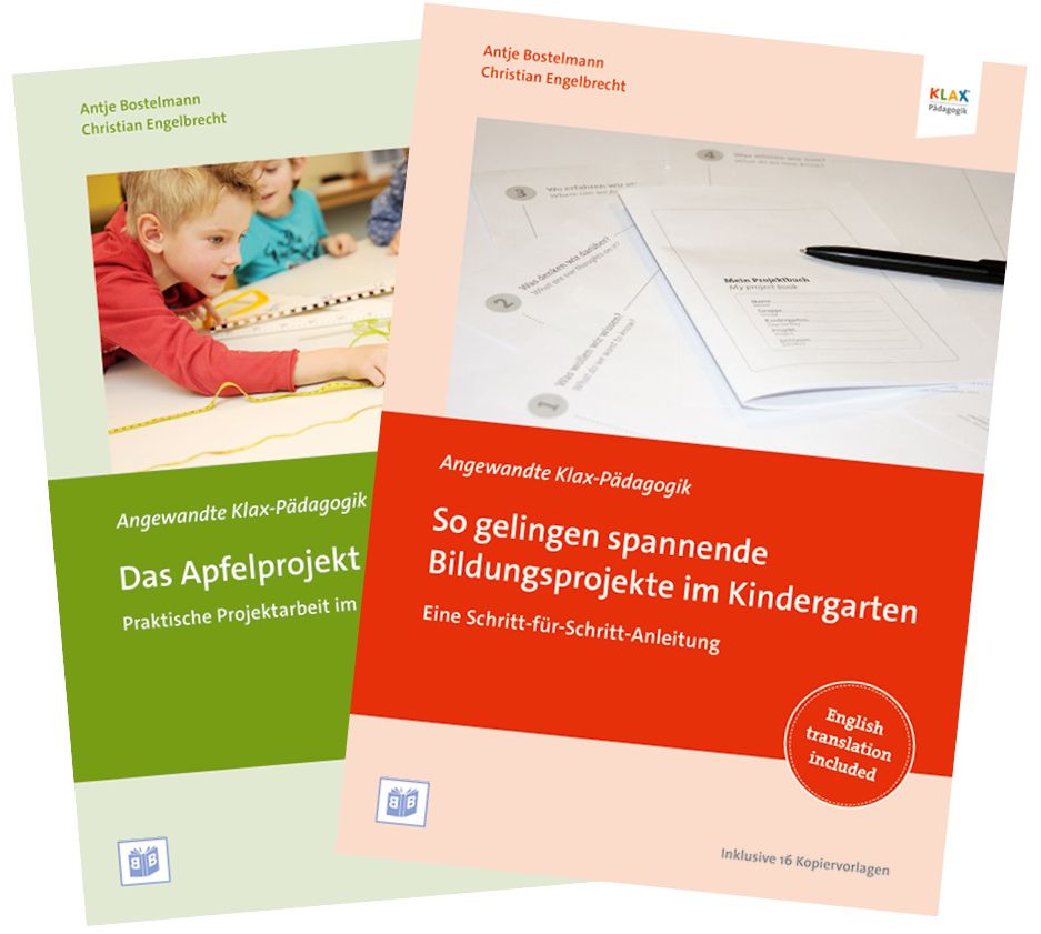 Cover So gelingen spannende Bildungsprojekte im Kindergarten" und "Das Apfelprojekt"