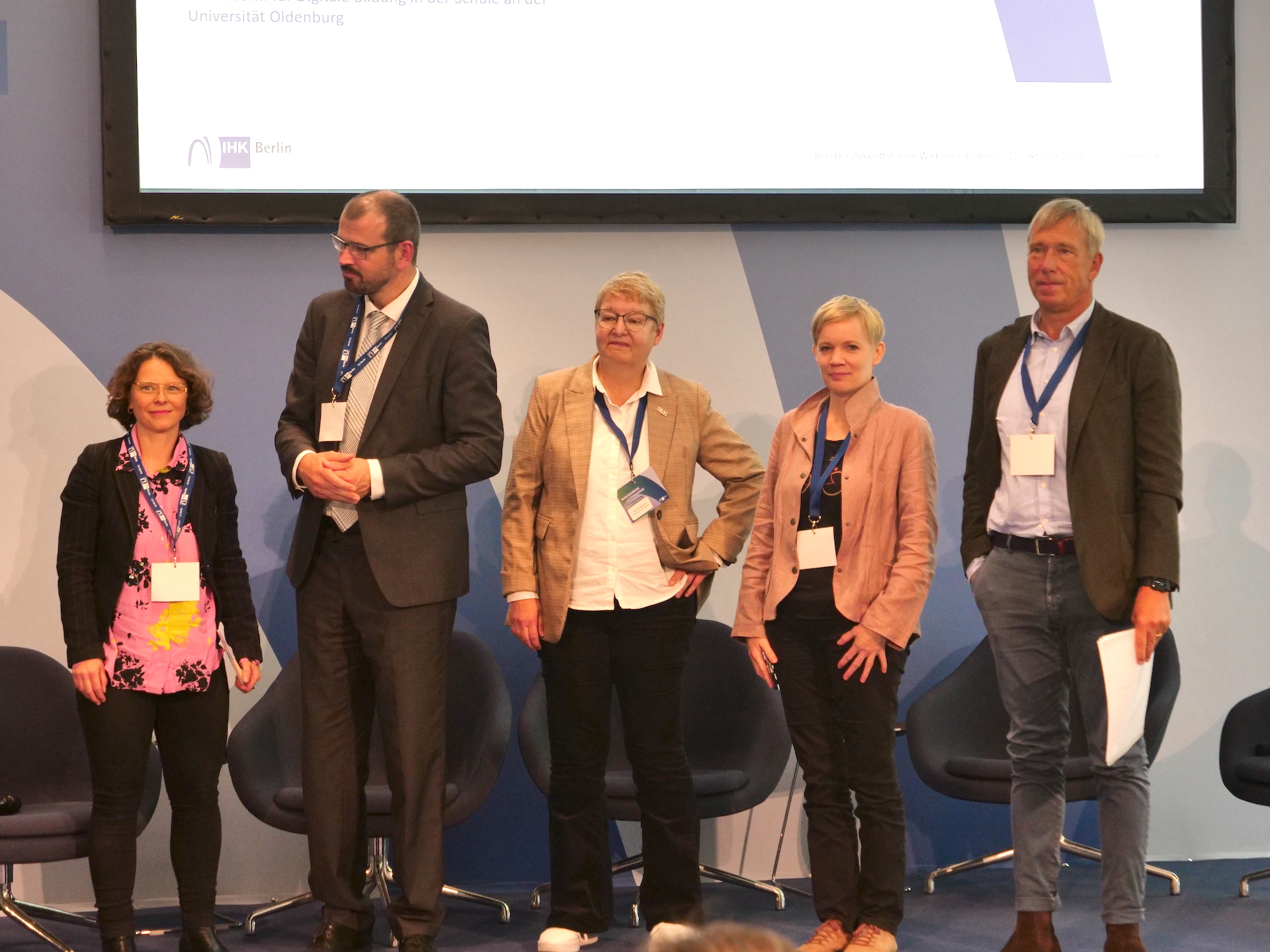 Das Podium: Dr. Julia Kleeberger, Steffen Freiberg, Antje Bostelmann, Prof. Dr. Felicitas Macgilchrist, Arndt Kwiatkowski